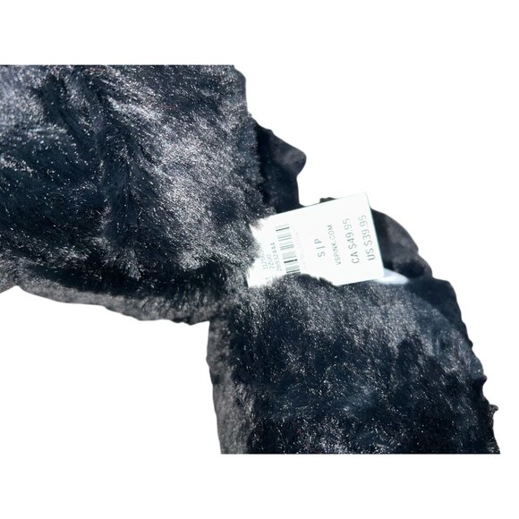 NWT - PINK Faux Fur Platform Slipper in Black Size Small - Picture 5 of 5